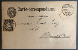 Suisse, Cachet D'entrée SUISSE - PONTARL / A. BESANCON 2.2.1877 Sur Carte - (W1117) - Poststempel