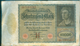 10000 Mark 19.1.1922 Udr. H Serie B - 10.000 Mark