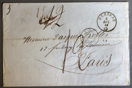 Suisse, Cachet D'entrée SUISSE 2 ST LOUIS 2 - 6.12.1856 Sur Lettre (LSC) - (W1124) - Poststempel