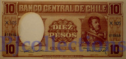 CHILE 10 PESOS 1947/58 PICK 111 UNC - Cile