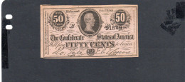 USA - Billet 50 Cents États Confédérés 1864 SPL/AU P.064 - Confederate Currency (1861-1864)