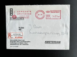 NETHERLANDS 1978 REGISTERED LETTER AMSTERDAM GEM ASD BUR PASPOORTEN 30-01-1978 NEDERLAND AANGETEKEND - Cartas & Documentos