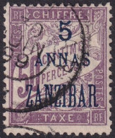 French Offices Zanzibar 1897 Sc J5 Yt Taxe 5 Postage Due Used - Oblitérés