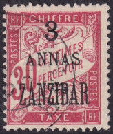 French Offices Zanzibar 1897 Sc J4 Yt Taxe 4 Postage Due Used - Usati