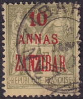 French Offices Zanzibar 1896 Sc 26a Yt 29a Used Carmine Overprint - Usati