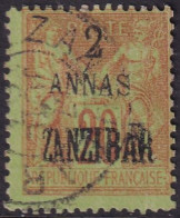 French Offices Zanzibar 1896 Sc 21 Yt 23 Used Tiny Thin - Gebruikt