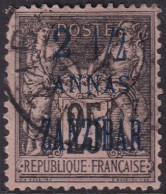 French Offices Zanzibar 1896 Sc 22 Yt 24 Used Heavy Hinge - Gebraucht