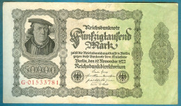 50000 Mark 19.11.1922 Serie G   VF - 50.000 Mark