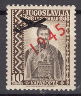 Yugoslavia Kingdom, King In Exile, London Issue 1943 With Plane Overprint Key Stamp From Set, Mint Never Hinged - Neufs