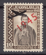 Yugoslavia Kingdom, King In Exile, London Issue 1943 With Plane Overprint Key Stamp From Set, Mint Never Hinged - Nuevos