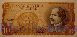 CHILE 10 ESCUDOS 1967/1976 PICK 143 UNC SIGN. CANO - MOLINA - Chili
