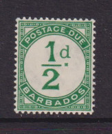 BARBADOS  - 1934 Postage Due 1/2d Hinged Mint - Barbados (...-1966)