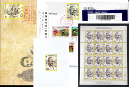 Mongolia 2019 - 150th Birth Anniversary Of Mahatma Gandhi - Collection FDC + Sheet + Die Card + Regd. Cover As Per Scan - Mongolie