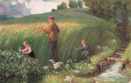 ARTS - Peinture - Enfants - Homme - Végétation - Carte Postale Ancienne - Schilderijen