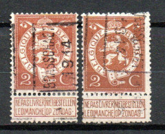 2340 Voorafstempeling Op Nr 109 - BRASSCHAET 1914 - Positie A & B - Roulettes 1910-19