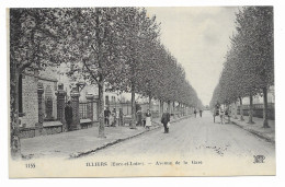 CPA écrite En 1920 - ILLIERS - Avenue De La Gare - Animé - ND - - Illiers-Combray