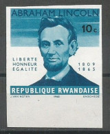 Rwanda COB 92-Cu Essai De Couleur Non-Dentelé Imperforated Proof MNH / ** 1965 Lincoln - Ungebraucht