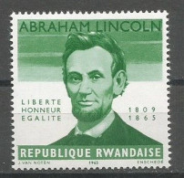 Rwanda COB 92-V Variété: Sans Indication De Valeur Error Missing Face Value MNH / ** 1965 Lincoln - Unused Stamps