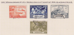 BARBADOS  - 1949 UPU Set Used As Scan - Barbados (...-1966)