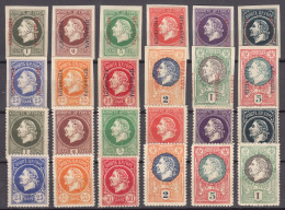 Montenegro Gaeta 1905 - King In Exile Issue, Rare Imperforated And Without Overprint Franco Sets - Montenegro