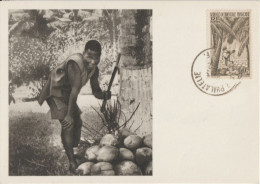 AOF - 1952 - CARTE MAXIMUM PUB MEDICALE IONYL ! OBLITERATION DAKAR (SENEGAL) - NOIX DE COCOS / COTE D'IVOIRE - Cartas & Documentos