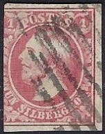 Luxembourg - Luxemburg -Timbre   Guillaume III   1852   Michel 2   Cachet 3   Barres - 1852 Willem III