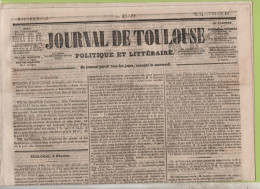 JOURNAL DE TOULOUSE 08 02 1846 - CONSEIL MUNICIPAL - SAUVETAGE A LYON - RIMINI - MODENE - CARTE DE FRANCE - VARSOVIE - 1800 - 1849