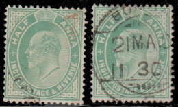 Inde Anglaise 1906. ~ YT 74 à 75 - Edouard VII - 1902-11 Roi Edouard VII