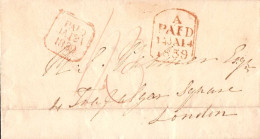 603054 | Ireland, 1839, Pre Adhesive Mail From Dublin To London  | -, -, - - Voorfilatelie