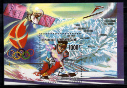République Centrafricaine 1990 Mi. Bl.485 A Bloc Feuillet 100% Neuf ** 1000 Fr,ski - Central African Republic