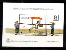 Macao 1987 Mi. Bl. 7 Bloc Feuillet 100% Neuf ** Transport Traditionnel - Blocs-feuillets