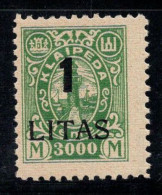 Memel 1923 Mi. 205 Neuf ** 100% Signé BPP, Petersen, Lituanie, 1 L - Unused Stamps