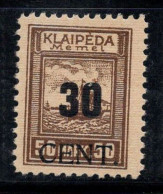 Memel 1923 Mi. 194 Neuf ** 100% Signé BPP, Petersen, Lituanie, 30 C - Nuevos