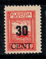 Memel 1923 Mi. 196 Neuf ** 100% Signé BPP, Petersen, Lituanie, 30 C - Ongebruikt