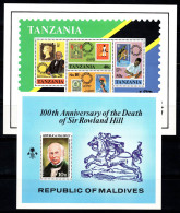 Rowland Hill 1979 Bloc Feuillet 100% Neuf ** Tanzanie,Maldives - Rowland Hill