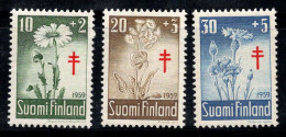 Finlande 1959 Mi. 509-511 Neuf ** 100% Tuberculose, Fleurs - Ungebraucht