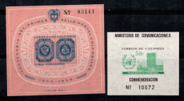 Colombie 1959-60 Mi. Bl. 15, 21 Bloc Feuillet 100% Neuf ** Timbres, ONU - Colombie