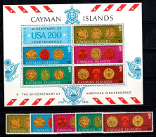 Îles Caïmanes 1976 Mi. Bl. 10, 368 Bloc Feuillet 100% Neuf ** États-Unis, Indépendance - Cayman Islands