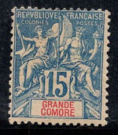 Grande Comore 1897 Yv. 6 Neuf * MH 100% 15 C - Ungebraucht