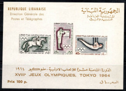 Liban 1965 Mi. Bl. 27 Bloc Feuillet 100% Neuf ** Jeux Olympiques, Tokyo - Lebanon