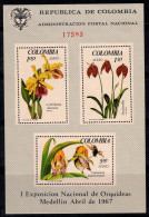 Colombie 1967 Mi. Bl. 27 Bloc Feuillet 100% Neuf ** Orchidée, Flore, Fleurs - Colombie