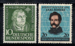 Allemagne Bund 1952 Mi. 149, 155 Neuf * MH 100% Luther, Schurz - Ungebraucht