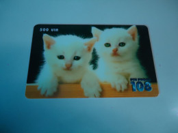 THAILAND USED    CARDS PIN 108  ANIMALS  CATS CAT RARE  UNITS 500 - Gatti