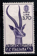 Afrique Orientale Italienne 1938 Sass. 17 Neuf ** 100% 3,70 Lire, Gazelle - Ostafrika