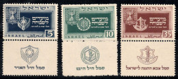 Israël 1949 Mi. 19-21 Neuf ** 100% Fêtes Juives - Neufs (avec Tabs)