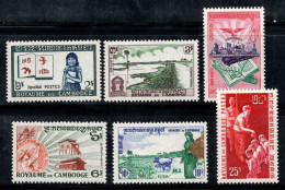 Cambodge 1960 Mi. 106-111 Neuf ** 100% Cultra, Paysages - Cambodge