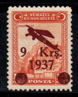 Turquie 1937 Mi. 1017 Neuf ** 100% Poste Aérienne 9 Km - Ongebruikt