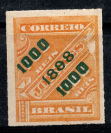 Brésil 1898 Mi. 121 Neuf * MH 60% 1000 R Surimprimé - Ongebruikt