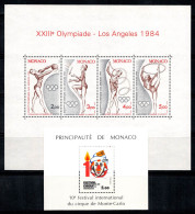 Monaco 1984 Mi. Bl.25,27 Bloc Feuillet 100% Neuf ** Jeux Olympiques,Cirque Monte-Carlo - Autres & Non Classés