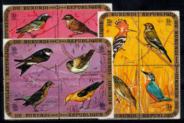 Burundi 1971 Mi. 690-701 Neuf ** 100% Poste Aérienne Oiseaux, 3 Blocs De Quatre - Nuovi